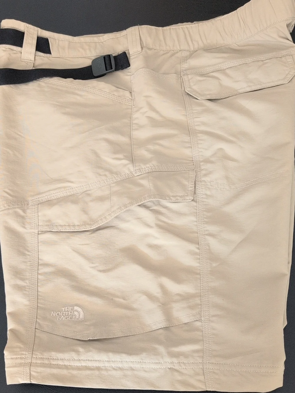 The North Face Beige Outdoor Cargo Shorts With Adjustable Belt